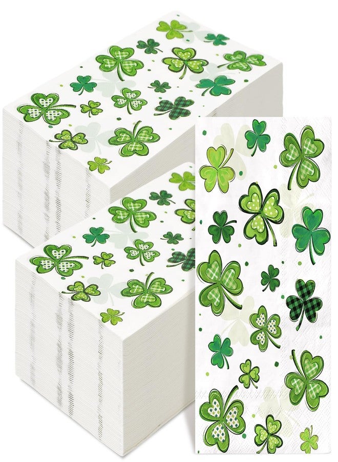 JarThenaAMCS مناديل جارثينا إيه إم سي إس، 80 ورقة، مناديل ورقية خضراء للاستخدام مرة واحدة، مزينة برسومات نبات البرسيم الأخضر، مناسبة لحفلات عيد القديس باتريك، مقاس 13 × 15.7 بوصة. - Image 1